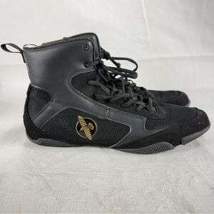 Hayabusa Pro Boxing Shoes Sz 11 MMA Black Ankle Lace Up Wrestling Gym Training